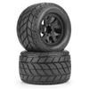 Duratrax Bandito 2.0 3.8" All Terrain Tires Mounted on Ripper Black 8x32 Removable Hex Wheels 2 for 17mm MT Front or Rear DTX564910 view 1