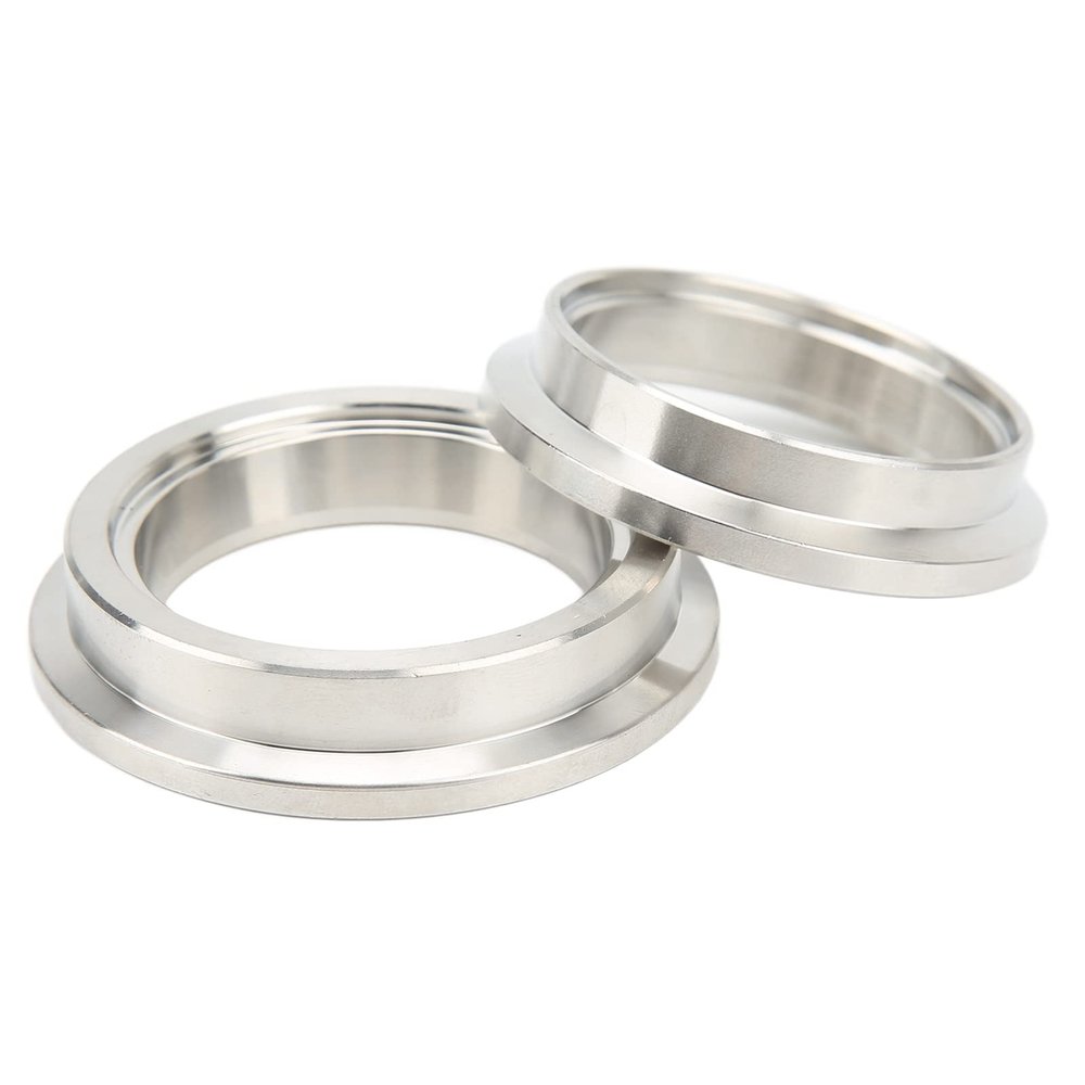BTSEURY 44mm Wastegate Flange Set, Stainless Steel Wastegate Flange, Inlet Outlet V Band Weld Kit Replacemet for TIAL MV R VBAND
