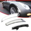 VioziteGam 2X Clear Lens Front Sidemarker Lights & Black ABS Housing Bulbs 2006-2010 2007-2010 for Pontiac for Solstice 2006-2009,for Saturn for Sky 2007-2010 W5W (168)-Bulb Shape Code Smooth view 2
