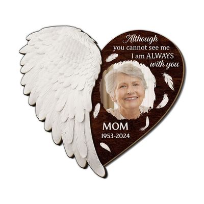 Right Here For You - Personalized Custom Car Visor Clip, Memorial Sympathy Gifts For Family Members, Personalized Car Picture Frame Visor Clip, Photo Holder Car Visor Clip, Bereavement Gifts
