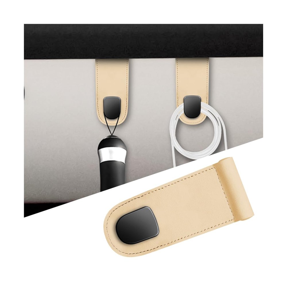 Mandark Car Co-Pilot Glovebox Hooks, Anti-Scratch Auto Co-Pilot Glove Box Hanger, Vehicle Interior Storage Organizer for Handbags Purses Coats, Universal for RV, SUV, Truck (Beige/Single Hooks)