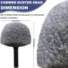 2 Pack Grey Twist-On Cobweb Duster Head Brush - Fits Standard 3/4 inch Threaded Poles, Attachment Spider Web Duster Brush for Outdoor & Indoor Cleaning view 2