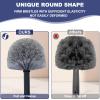 2 Pack Grey Twist-On Cobweb Duster Head Brush - Fits Standard 3/4 inch Threaded Poles, Attachment Spider Web Duster Brush for Outdoor & Indoor Cleaning view 3
