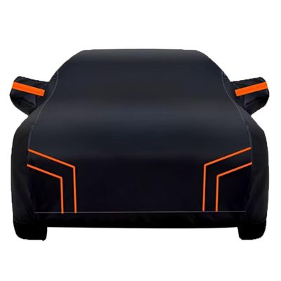 All-Weather car Cover Compatible with Honda Insight Hybrid 2010-2014,Waterproof Full car Cover, Rainproof, Sunproof and Windproof Outdoor car Cover (Black Orange)