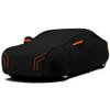 All-Weather car Cover Compatible with Honda Insight Hybrid 2010-2014,Waterproof Full car Cover, Rainproof, Sunproof and Windproof Outdoor car Cover (Black Orange) view 2