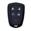 Key Fob Cover for XT4 XT5: 5 Buttons Silicone Key Fob Case Fit for Cadillac XT6 CT6 ATSV CTSV XTS Professional SRX 2014 2015 2016 2017 2018 2019 2020 2021 2022 2023 YQ2AB HYQ2EB (Black) view 1