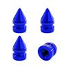 povtii 4 PCS Car Tire Valve Caps, Aluminum Alloy Spiked Tire Wheel Valve Stem Caps, Tire Valve Dust Cover Decoration for Car Truck Bicycle Motorcycle, Universal Car Accessories (Blue, 4 PCS) view 1