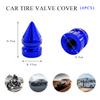 povtii 4 PCS Car Tire Valve Caps, Aluminum Alloy Spiked Tire Wheel Valve Stem Caps, Tire Valve Dust Cover Decoration for Car Truck Bicycle Motorcycle, Universal Car Accessories (Blue, 4 PCS) view 2