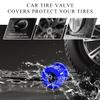 povtii 4 PCS Car Tire Valve Caps, Aluminum Alloy Spiked Tire Wheel Valve Stem Caps, Tire Valve Dust Cover Decoration for Car Truck Bicycle Motorcycle, Universal Car Accessories (Blue, 4 PCS) view 4