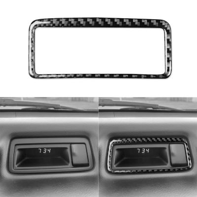 Real Carbon Fiber Interior Decal Car Time Display Frame Sticker Center Console Decor Compatible with Acura Integra 1994 1995 1996 1997 1998 1999 2000 2001 Accessories Trim Black
