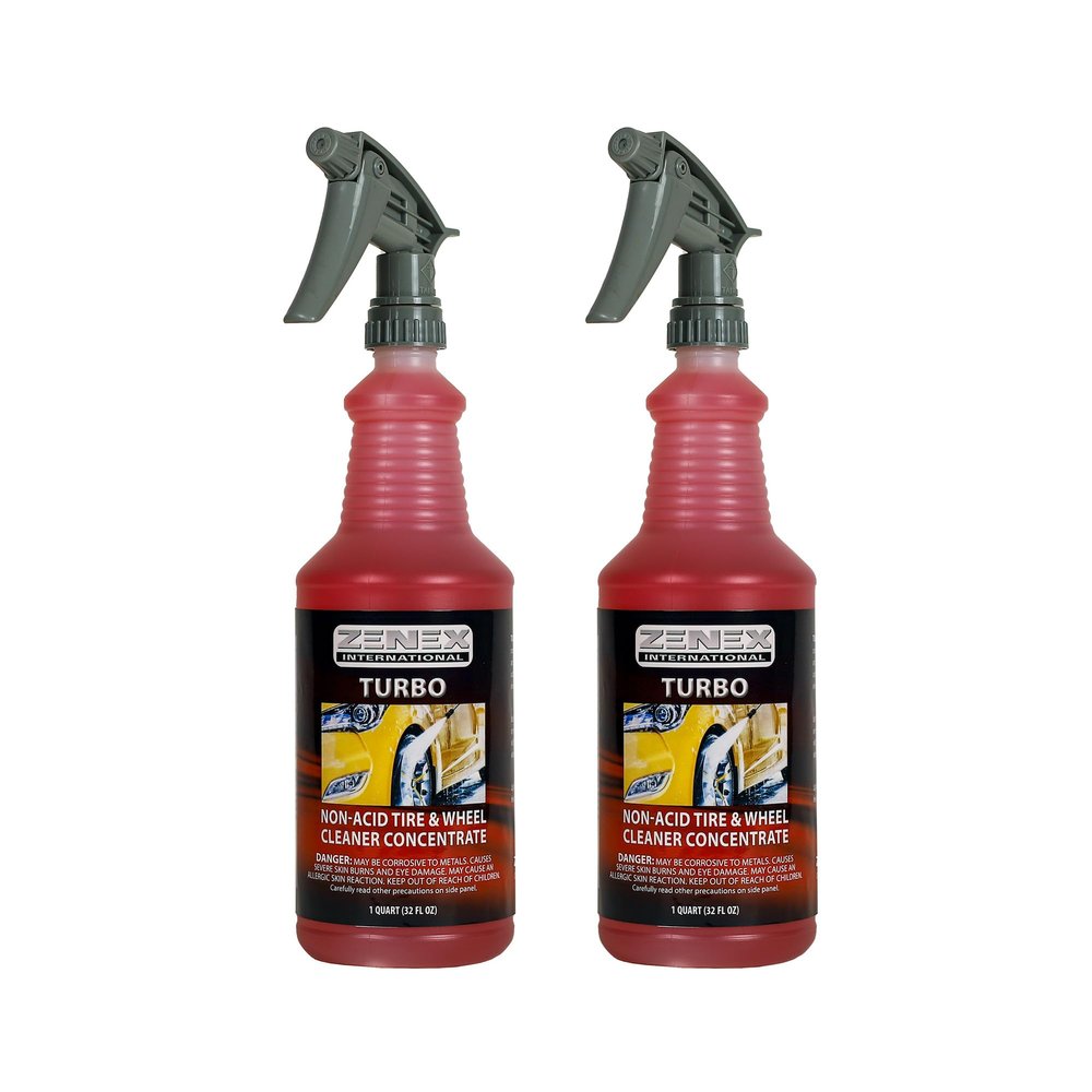 Zenex Turbo Wheel Cleaner - Professional-grade Wheel & Tire Detailer | Removes Grease, Brake Dust, & Road Grime | Chrome, Stainless Steel, Painted, & Rubber Surfaces | Non-Acidic | 32 oz (2 Pack)