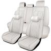 Car Seat Covers for Toyota RAV4 2014-2023 2024 2025 2026,5 Seats Full Set Luxury Breathable Nappa Leather Seat Cover Waterproof Seat Protector,Airbag Compatible Vehicle Chair Covers(White, Pillows) view 1