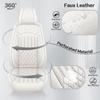 Car Seat Covers for Toyota RAV4 2014-2023 2024 2025 2026,5 Seats Full Set Luxury Breathable Nappa Leather Seat Cover Waterproof Seat Protector,Airbag Compatible Vehicle Chair Covers(White, Pillows) view 3
