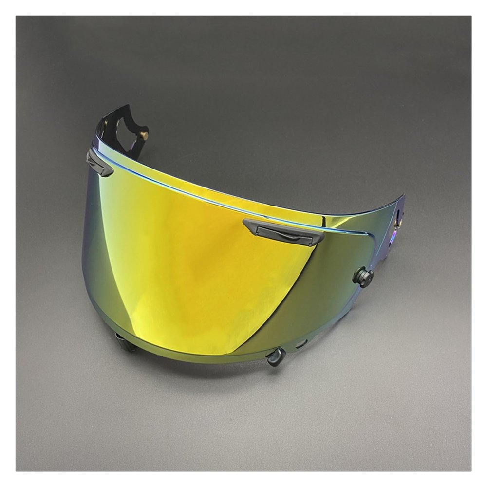 Helmet Visor Lens, Motorcycle Helmet Visor Full face Anti-Scratch Windshield Motorcycle Helmet Goggles Accessories Parts Lenses(Gold)