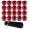 Nihfien 20 Pcs Wheel Lug Nut Covers Bolt Caps,21mm Universal Anti-Rust Car Tire Nut Caps Bolt Cover,Hexagonal Plastic Tire Bolt with Removal Tool (Red) view 1