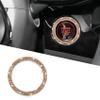 Car Bling Crystal Rhinestone Engine Start Decoration Ring, Sparkling Push Start Button Sticker, Key Ignition & Knob Ring Decoration, Bling Car Interior Accessories for Women (Peach) view 1