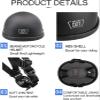 Cool Small and Light German Style Novelty Small Beanie DOT Approved Helmet,Ultra-Thin Motorcycle Half Helmet,Low Profile Street Skull Cap Bike Helmet for Chopper Moped Scooter(Bright Black,XX-Large) view 3