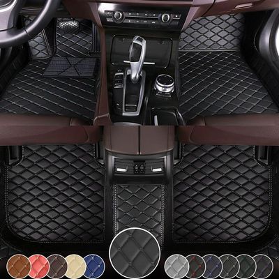 Car Floor Mat for 2011 Nissan Titan, Leather Car Mats All Weather Floor Liners Carpet (Full Set, Black)