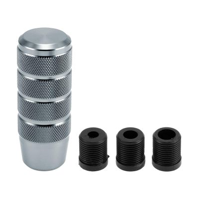INFINAUTO Car Shift Knob, 9.5cm Universal for Automatic and Manual Vehicle Gear Shifter Knob with 3 Adapter Aluminum Alloy Gray, 1 Set