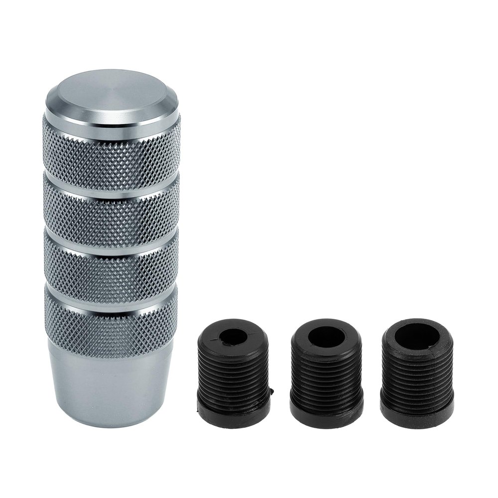 INFINAUTO Car Shift Knob, 9.5cm Universal for Automatic and Manual Vehicle Gear Shifter Knob with 3 Adapter Aluminum Alloy Gray, 1 Set