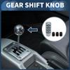 INFINAUTO Car Shift Knob, 9.5cm Universal for Automatic and Manual Vehicle Gear Shifter Knob with 3 Adapter Aluminum Alloy Gray, 1 Set view 2