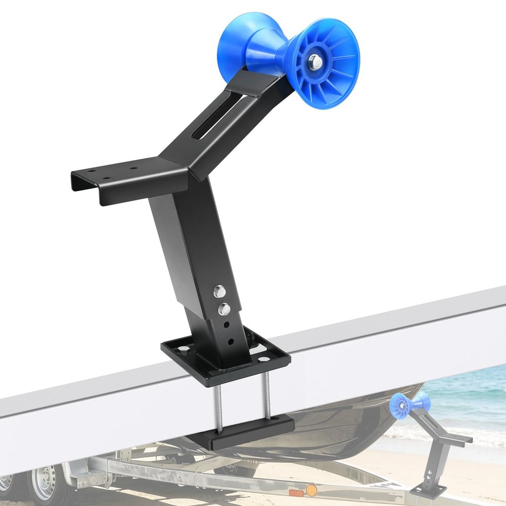 Up & Down Adjustable Boat Trailer Winch Post with Roller, Winch Stand for 3" to 4" W x 4" H Trailer Tongue, Boat Trailer Winch Stand for Speedboats, Fishing Boats & MotorboatsNo Winch