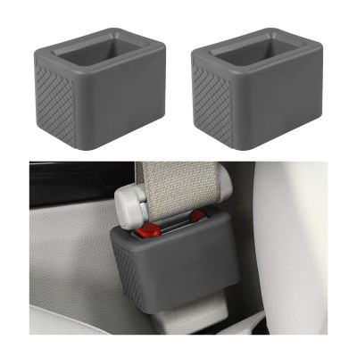 Gasedin 2 PCS Seat Belt Buckle Holder, Silicone Seatbelt Buckle Booster for Easy Access, Seat Belt Buckle Fixer Makes Receptacle Stand Upright and Stable for Kids, Car Accessories (Dark Gray)