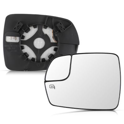 GoaMotors Left Driver Side Heated Mirror Glass with Backing Plate Compatible with Ford Edge 2015-2020, Replace FT4Z-17K707-H, Exterior Mirror Replacement Glass