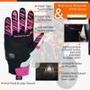 Seibertron SPS-2 Unisex Touchscreen Road Racing Motorcycle MTB Sports Gloves Also fit BMX MX ATV Mountain Bike Bicycle Cycling Off-Road/Dirt Bike Motocross etc Full Finger Youth Pink L view 4