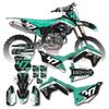 Decallab Customizable Personalized Motocross Full Graphics Kit, Complete Professional Dirt Bike Racing Decal Sticker Set for Kawasaki KX 250F KX 450F 2021 2022 2023 (Teal) view 1