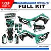Decallab Customizable Personalized Motocross Full Graphics Kit, Complete Professional Dirt Bike Racing Decal Sticker Set for Kawasaki KX 250F KX 450F 2021 2022 2023 (Teal) view 2