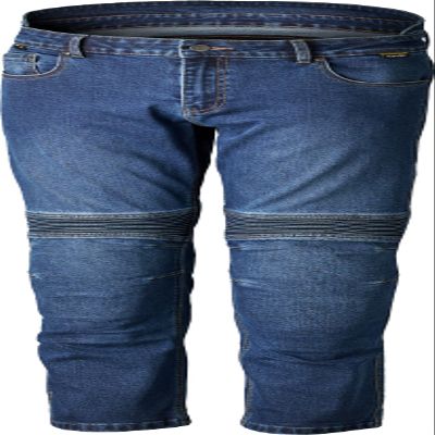 RST Men's Tech Pro CE Short Length Pant Motorcycle Pants Reinforced Textile/Denim Build, CE Certified Armor, Touring/Urban Use (Mid Blue, US 32)