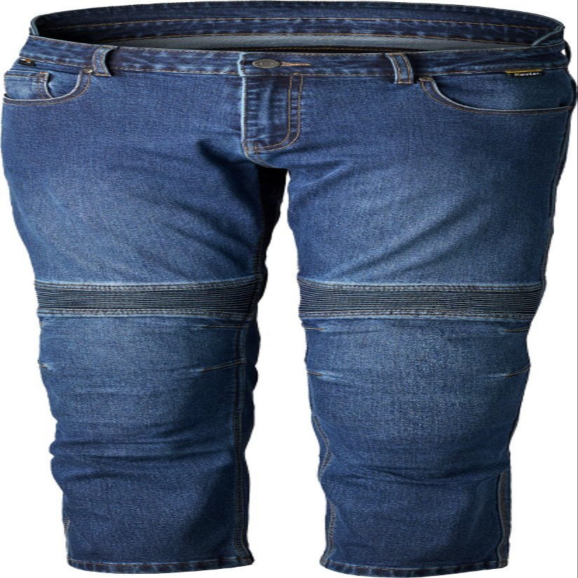 RST Men's Tech Pro CE Short Length Pant Motorcycle Pants Reinforced Textile/Denim Build, CE Certified Armor, Touring/Urban Use (Mid Blue, US 32)