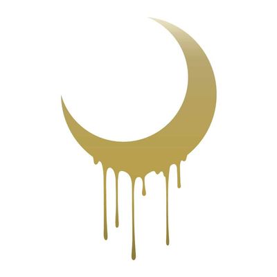 Dark Spark Decals Crescent Moon Drip V3 10 inch Gold Indoor Outdoor Vinyl Decal