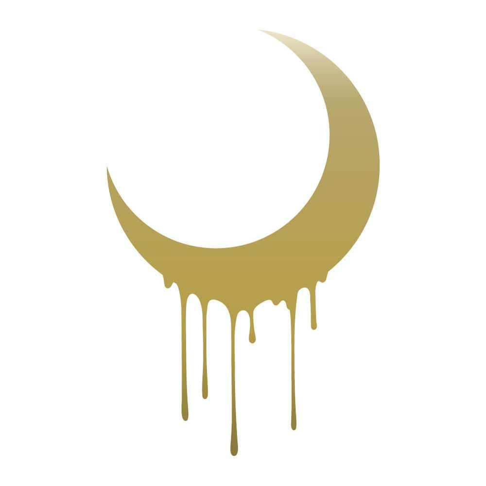 Dark Spark Decals Crescent Moon Drip V3 10 inch Gold Indoor Outdoor Vinyl Decal