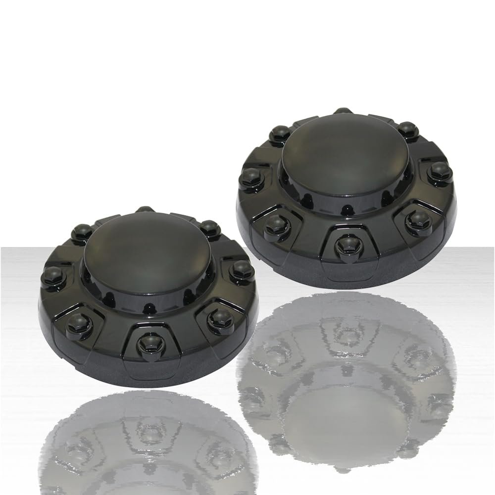 2pc Bolt-On Front Center Caps for Ram 3500 Tradesman 19-25 - Gloss Black