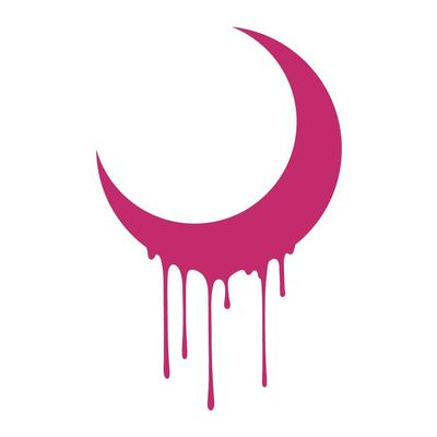 Dark Spark Decals Crescent Moon Drip V3 4 inch Pink Indoor Outdoor Vinyl Decal