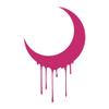 Dark Spark Decals Crescent Moon Drip V3 4 inch Pink Indoor Outdoor Vinyl Decal view 1