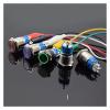 QZLIBEFUD 16mm Switch 6V 12V 24V 220V Self Lock/Momentary Metal Push Button Switch LED Light Reset Car Start Button Power Button Blue(White-Self Lock,220V) view 1