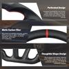 LOSCHEN Matte Carbon Fiber Steering Wheel Nappa Perforated Leather, D-shaped Flat-bottom Steering Wheel for Dodge/Jeep Grand Cherokee/SXT/GT/RT/SRT/HELLCAT view 3