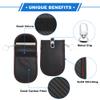 VekAuto 2 Pcs, Faraday Pouch, RFID Signal Blocking Bags Universal for Car Key Keyless Car Starter, Key Fob Protector Carbon Fiber Black with Hook view 3