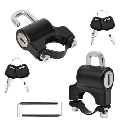 2Pcs Motorcycle Helmet Lock Universal Motorcycle Helmet Security Padlock Handlebars Lock Set with 4 Keys for Motorbike Bicycle or Scooter, 22-28mm Handlebar Tubing
