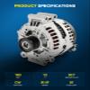 PHILTOP Alternator Compatible with 2007-2008 BMW X5 3.0L GAS(w/ Rear AC) view 3