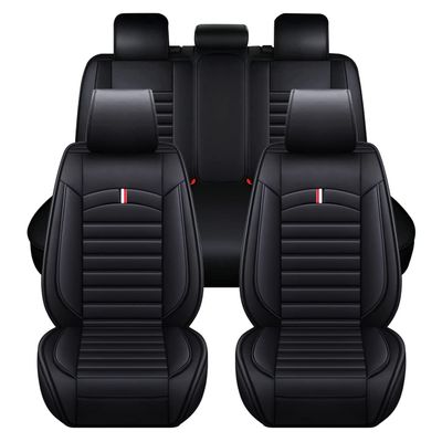 BPOOBP Custom Car Seat Covers for L#i ncoln MKX 2006-2025 5 Seat Covers Full Set PU Leather Car Seat Protector Breathable Waterproof Compatible AirbagsBlack