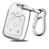 RFSRZ Key Fob Case Fit for Chevy Suburban Tahoe GMC Terrain Yukon XL Smart 6 Buttons Soft TPU Full Cover Remote Protector (Silver) view 1