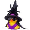 CoFuBcad Halloween Rubber Duck Car Ornament, Rubber Duck Car Dashboard Spider Halloween Accessories Decor with Mini Witch Hat Necklace Sunglasses Cloak view 1