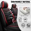 ZWCS Car Seat Cover for Subaru WRX STI 2015-2021, Seat Covers Full Set,Non-Slip Waterproof seat Cover,Wear-Resistant Nappa Leather car seat Covers. (Standard 5 Seats/Black Red) view 2