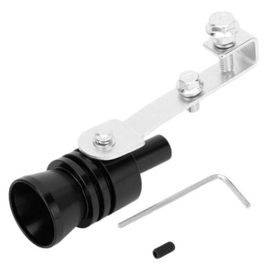 INFINAUTO Turbo Sound Muffler Pipe Whistle, Rear Tailpipe L Car Motorcycle Roar Maker Aluminum Black, 1 Set