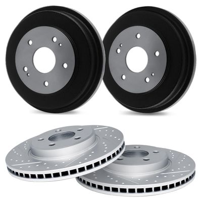 R1 Concepts Front and Rear Brake Rotors and Drum Fits 1983 Buick Century
