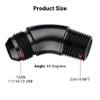 EVIL ENERGY 12AN to 3/4" NPT Male 45 Degree One Piece Full Flow Fitting Adapter Aluminum Black view 2